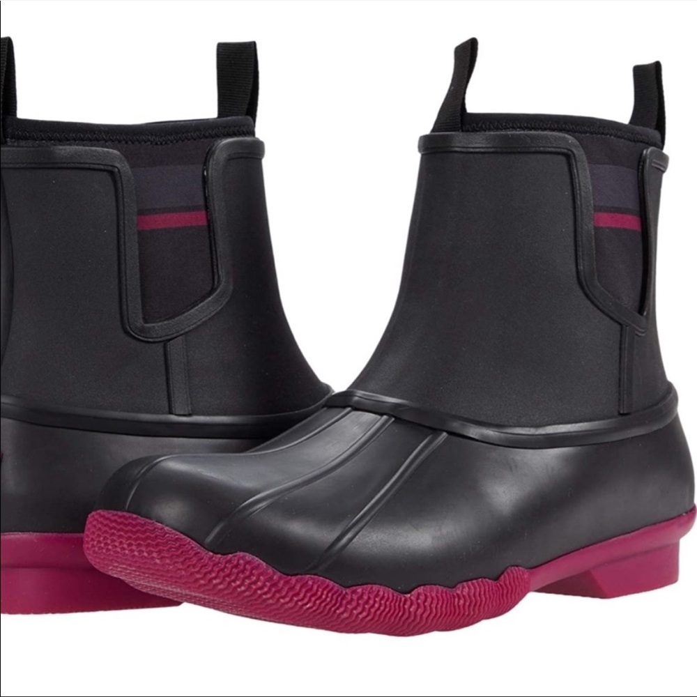 Sperry Saltwater Chelsea Black Rain Boot Size 9.5